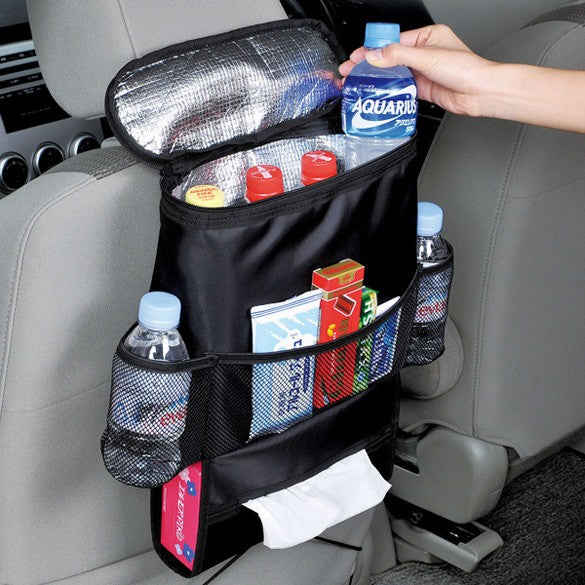 Car Back Seat Organizer with Insulated Pocket – Travel Storage Bag for Kids, Road Trips & Daily Use