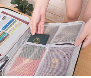 Large Capacity Travel Document Bag (Random Colour), Water-Resistant Travel Storage Bag, Travel File Organizer Bag with Password Lock - Can Hold Bank Cards-Best for Home,Office,Travel