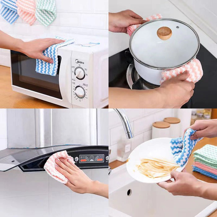 Super Absorbent Wipe Dishwashing Cloth – Reusable Kitchen Cleaning Cloths (Random color-Pack of 5)