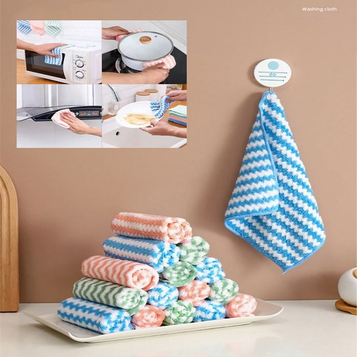 Super Absorbent Wipe Dishwashing Cloth – Reusable Kitchen Cleaning Cloths (Random color-Pack of 5)