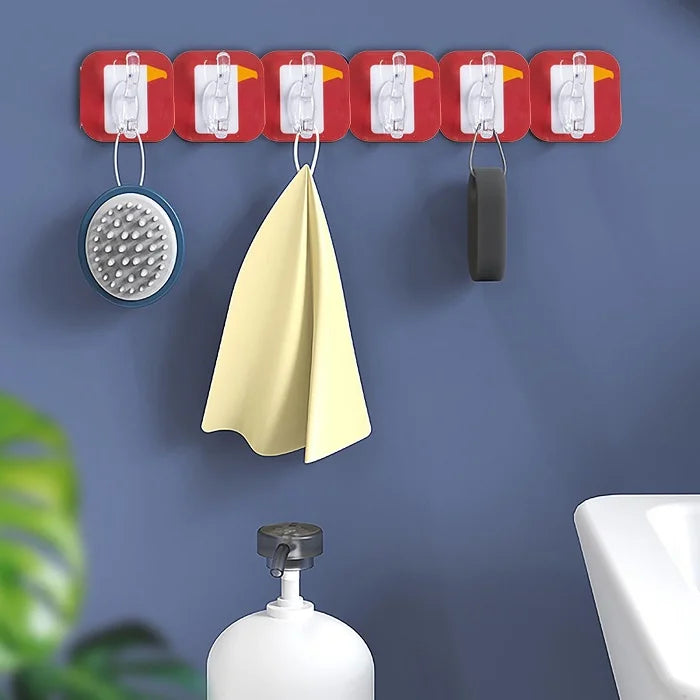 6 Plate Wall Hanging Adhesive Hook – No Drill, Strong Wall Hanging Holder