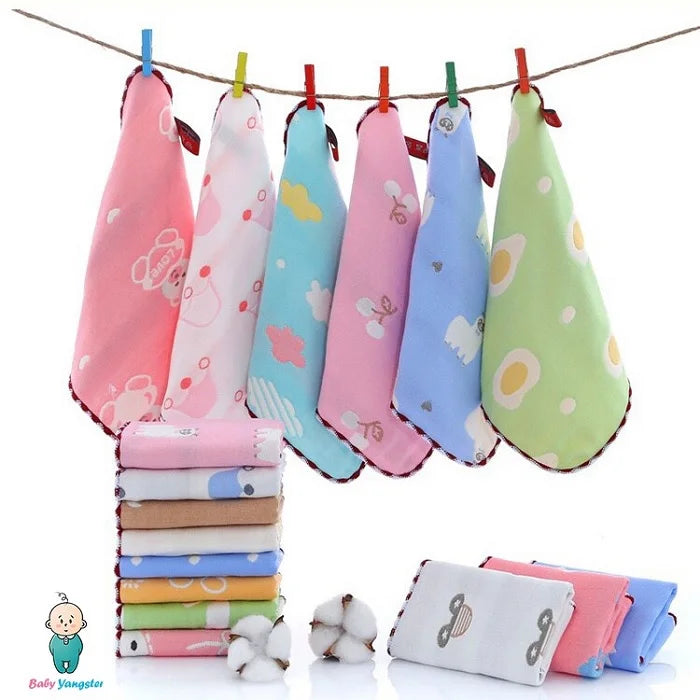 Cute Cartoon Baby Burp Towel – Soft Cotton Cloth (Random Print)