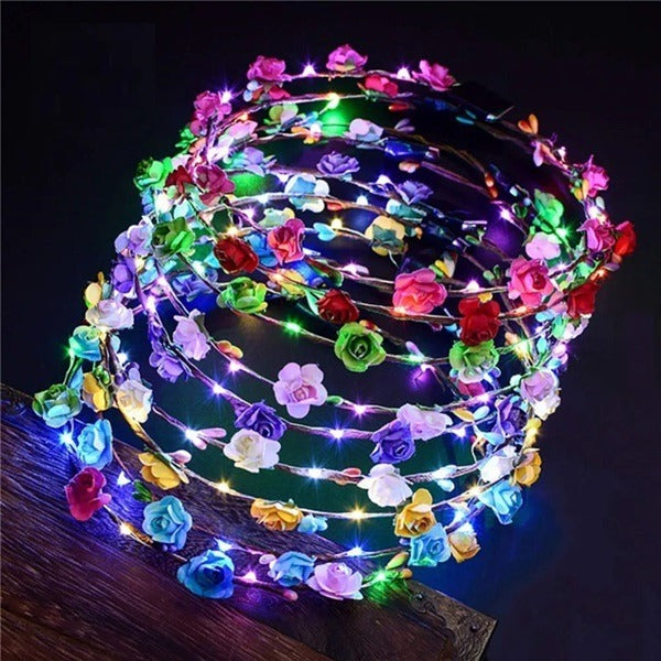 Flower LED Light Tiara (Small) – Battery Operated Fairy Crown for Parties & Events (Pack of 1)