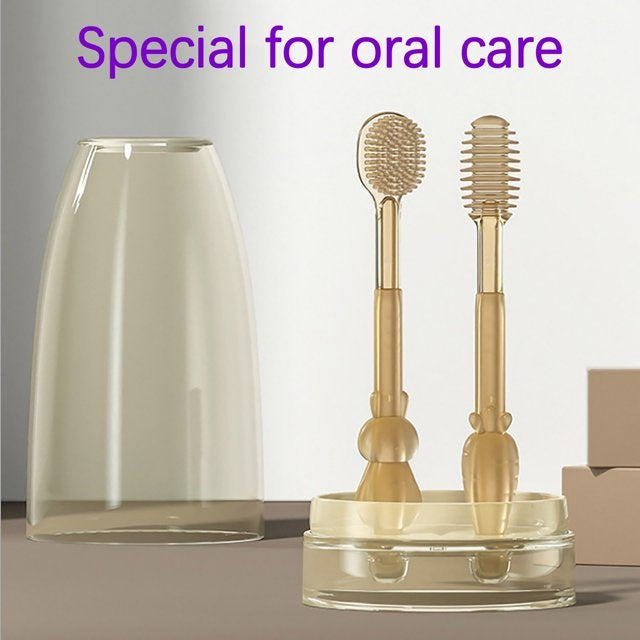 3 in 1 Silicone Baby Toothbrush - Soft Infant Training Brush, Teether & Gum Massager (Pack of 1)