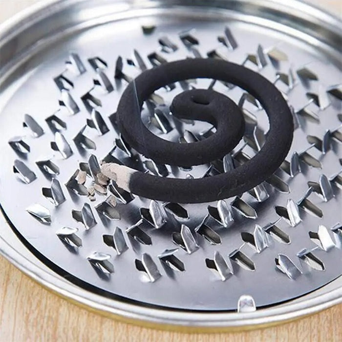 Stainless Steel Mosquito Coil Holder with Ash Catcher – Heat-Resistant Indoor & Outdoor Coil Stand