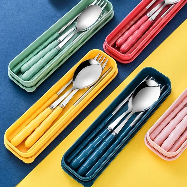 Stainless Steel Tableware Set – Durable Cutlery Set for Dining & Kitchen Use(Random color-Pack of 1)