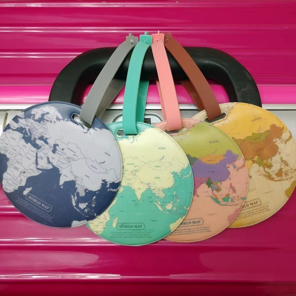 World Map Luggage Tag, Fashion Map Luggage Tag, Travel Accessories, Suitcase Map Travel Luggage Tag