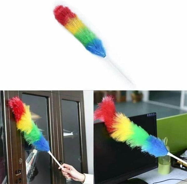 Colorful Feather Duster, Home Needs Static Feather Duster Multipurpose Colorful Microfiber for Easy to Cleaning Home, Office, Shop, Car (Pack of 1)