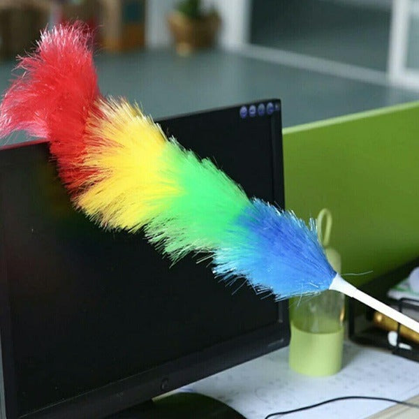 Colorful Feather Duster, Home Needs Static Feather Duster Multipurpose Colorful Microfiber for Easy to Cleaning Home, Office, Shop, Car (Pack of 1)