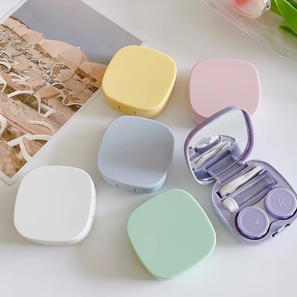 Candy Color Contact Lens Case, Portable For Case Eyes Contacts Care Container Box Contact Lenses Storage Box Candy Color