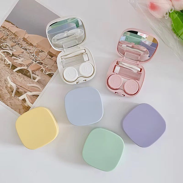 Candy Color Contact Lens Case, Portable For Case Eyes Contacts Care Container Box Contact Lenses Storage Box Candy Color