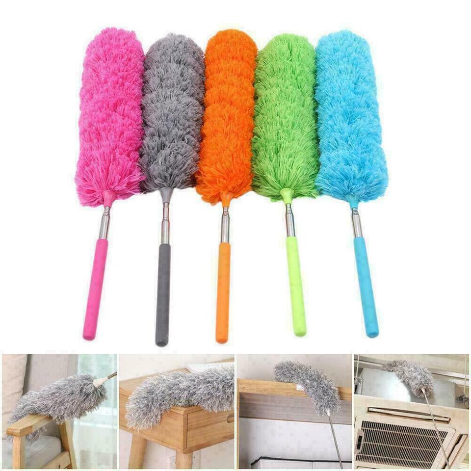 Small Folding Telescopic Duster - Lightweight Microfiber Extendable Cleaning Brush - Portable mopping Tool (Random Color) (Pack of 1)