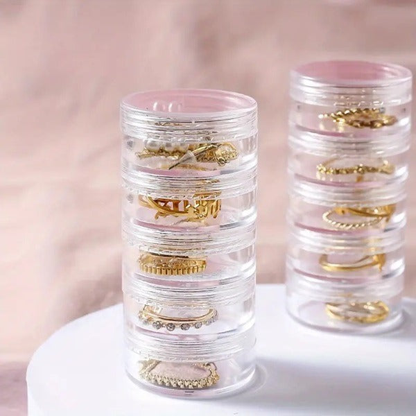 5 Layer Clear Plastic Jewelry Box