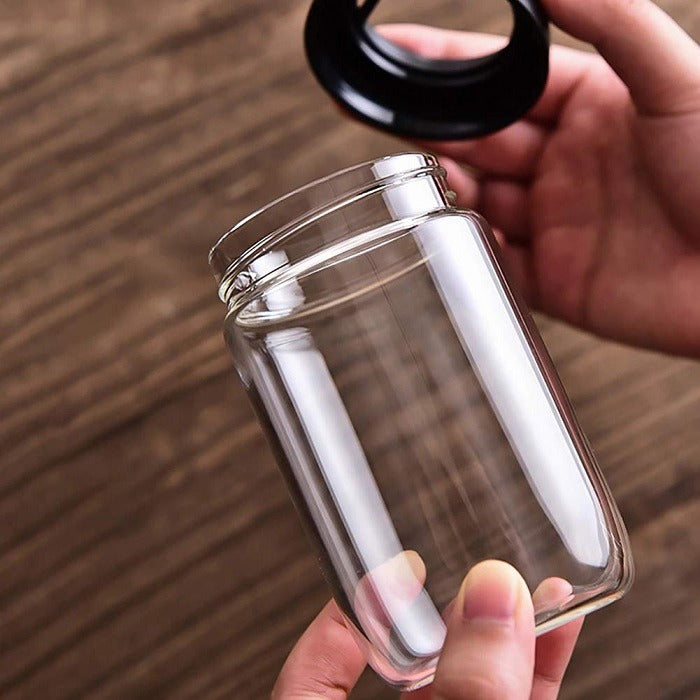 Honey Seasoning Bottle 250 Ml (Random Color), honey storage glass container with dipper spoon for home,small honey jar bottle for kitchen (pack of 1)