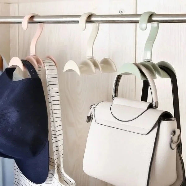 Rotating Bag Hanger – Space-Saving Storage Rack for Purses, Totes & Backpacks (Random color-Pack of 1)