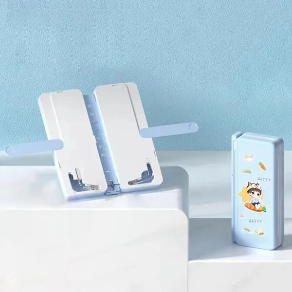 Foldable Multipurpose Mobile, Tablet & Book Stand with Built-in Pencil Box – Adjustable Study & Office Desk Organizer (Pack of 1)