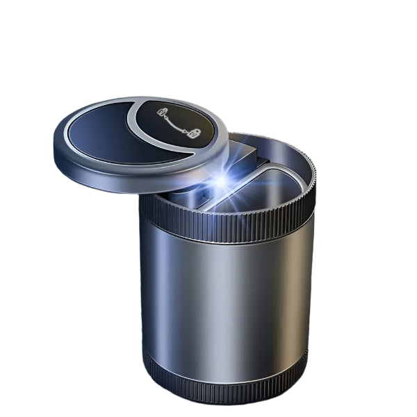 Automatic Ashtray with LED Blue Light, Lid Smell Proof, Smokeless for Car, Office & House