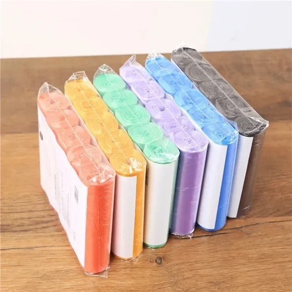 Garbage Bags 45 × 50 cm – Strong & Leak-Proof Polyethylene Dustbin Bags (5 Rolls | 50 Pcs Total)