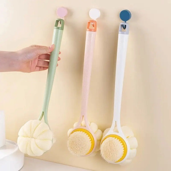 Double Sided Bath Brush With Long Handle