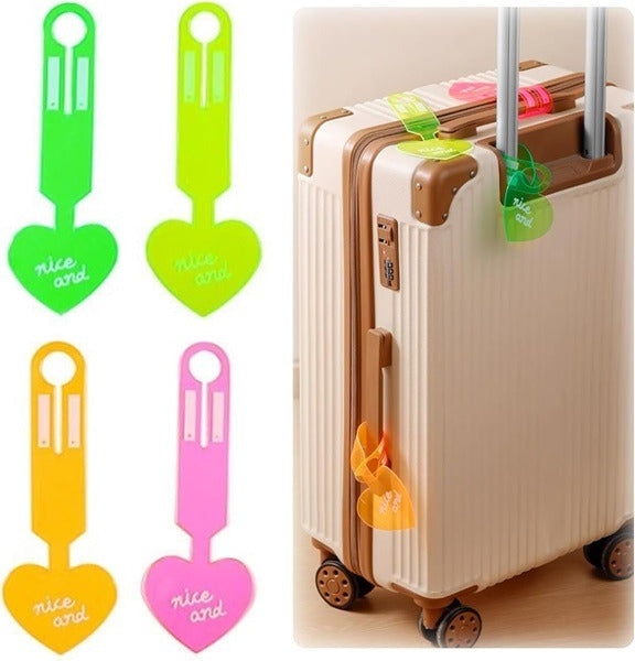 PVC Fluorescent Luggage Tag for Suitcase, Bags Labels Travel Accessory
