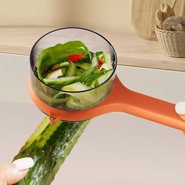 Peeler with Storage Box – Stainless Steel Multifunctional Fruit & Vegetable Peeler with Container (Pack of 1)