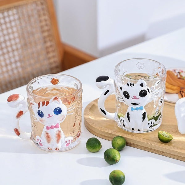 Cute Pet Glass Coffee & Tea Cup (1 Pc), Creative Pet Animal Glass Mug Tea Milk Coffee Cup
