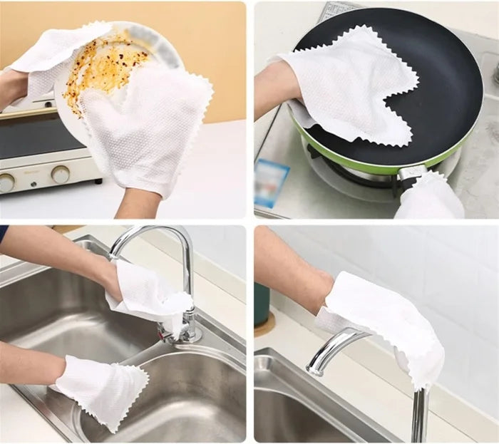 Disposable Rag Cleaning Gloves (Pack of 10 Pcs)