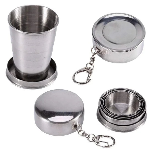 75ml Steel Folding Travel Glass