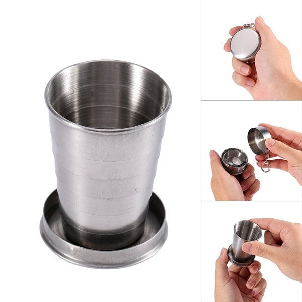 75ml Steel Folding Travel Glass