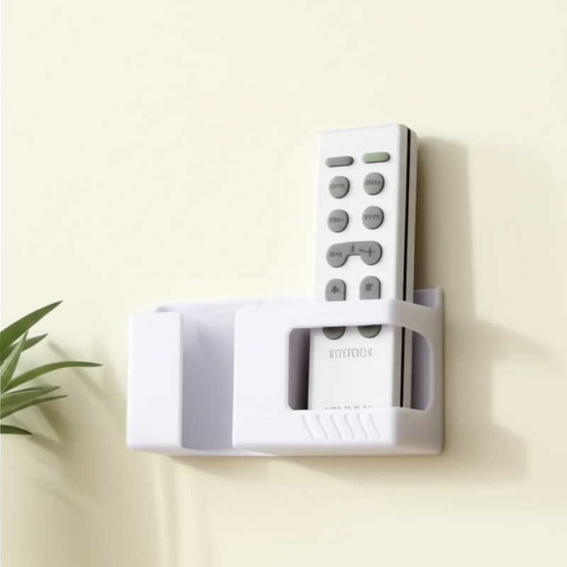 Wall Mounted 2-In-1 Mobile & Remote Holder – Space-Saving Organizer for Phones and TV Remotes