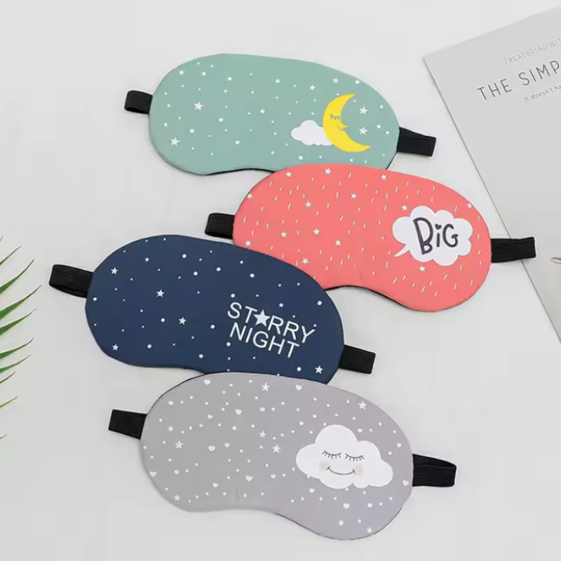 Starry Night Eye Mask with Gel Ice Pack – Adjustable, Unscented & Travel-Friendly (Random color Print-Pack of 1)
