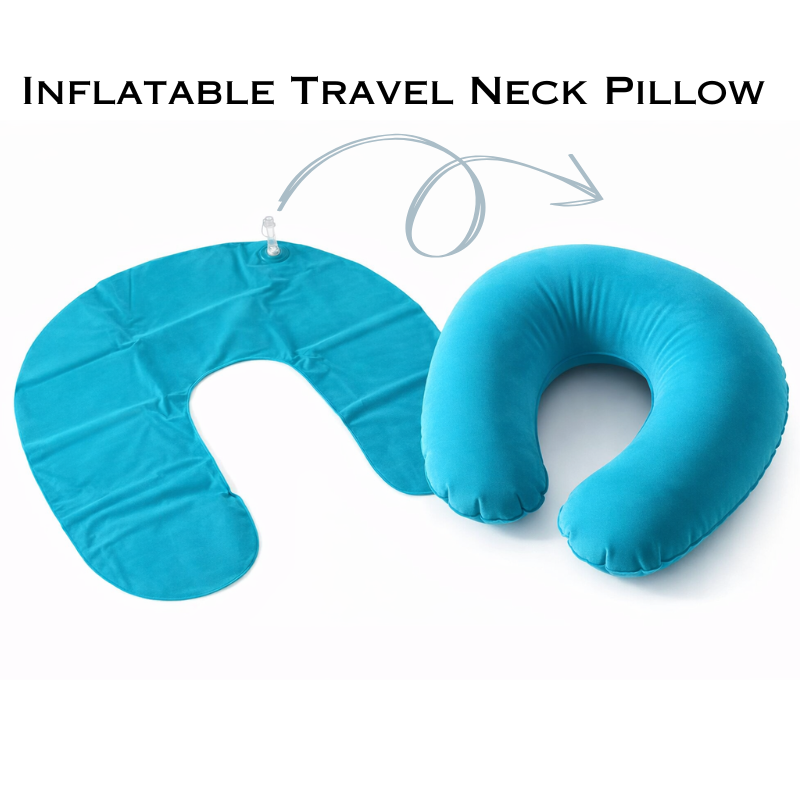Inflatable Travel Neck Pillow – U-Shaped Ergonomic Air Cushion for Comfortable Neck Support on Flights, Car Rides, Office & Home Rest