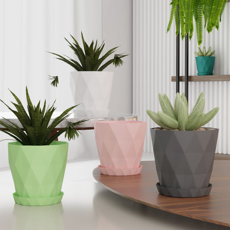 Elegant Diamond Flower Pot (Set Of 5)