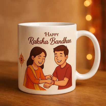 Personalized Rakhi Mug with Your Photo | Custom Brother-Sister Gift for Raksha Bandhan (Pack of 1)