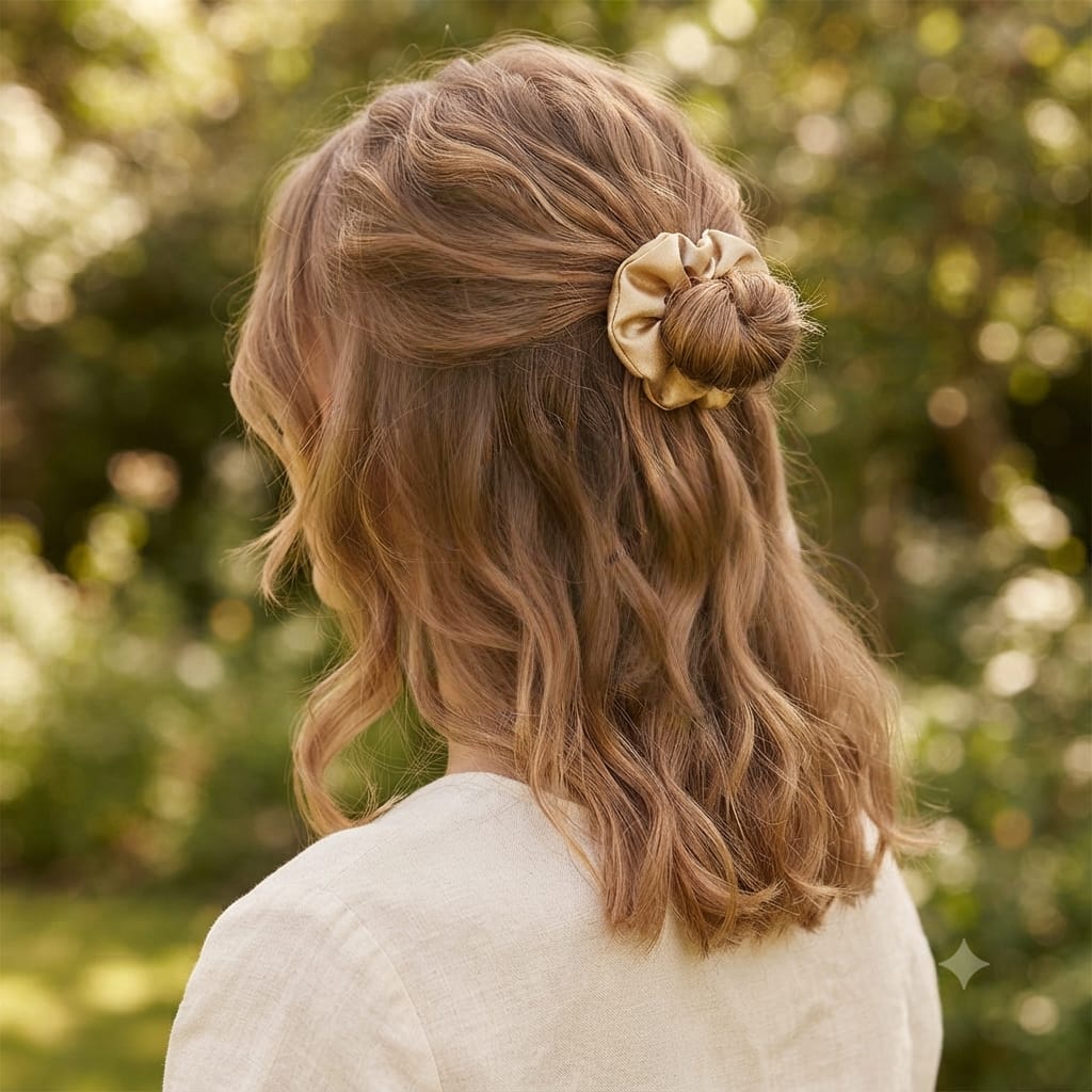 Tiny Satin Scrunchies for Girls & Women | Soft Mini Hair Ties for Everyday Styling (Pack of 5)