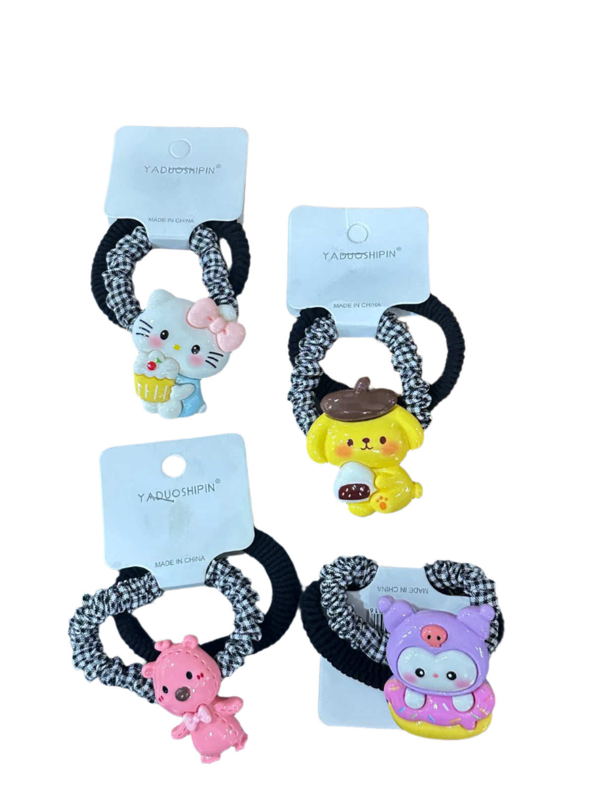 Anime Cartoon Charm Rubber Band – Random Cute Hair Accessories for Kids & Teens