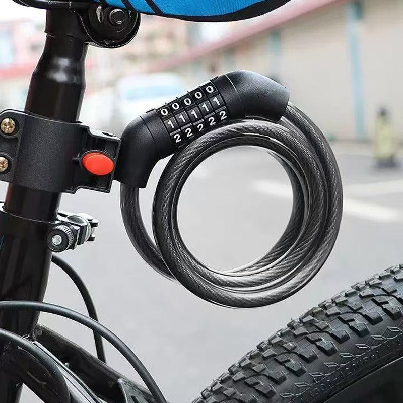 Heavy Duty Number Combination Multipurpose Lock – Anti-Theft Steel Cable Safety Lock for Bike & Bicycle (Random Color)