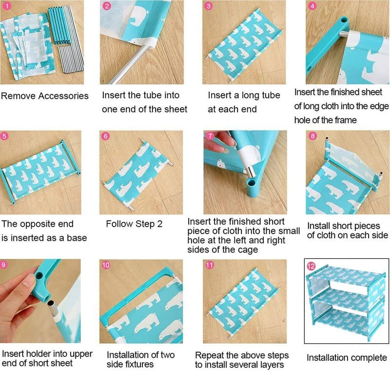 3-Layer Shoe Rack – Space-Saving Footwear Organizer with Random Prints for Home & Office (Pack of 1)