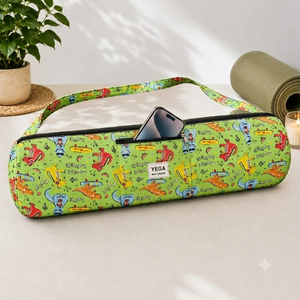 Premium Yoga Mat Bag – Shoulder Strap & Front Storage Pocket | Lightweight & Durable Design for Men & Women | Compact & Convenient for Yoga, Gym, and Travel