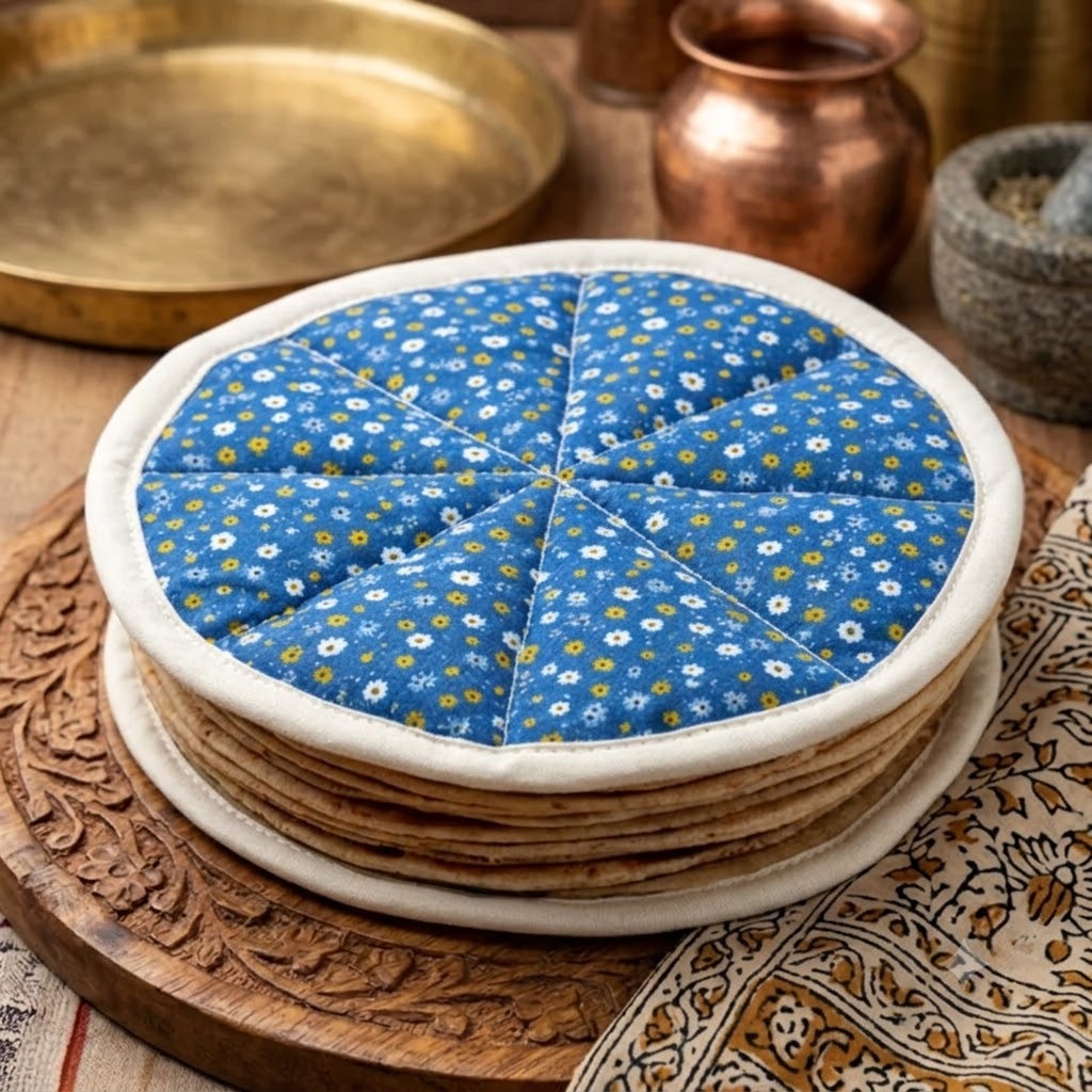 2Pcs Cotton Roti Cover Set – Chapati Rumals for Keeping Rotis Warm (Random Design)