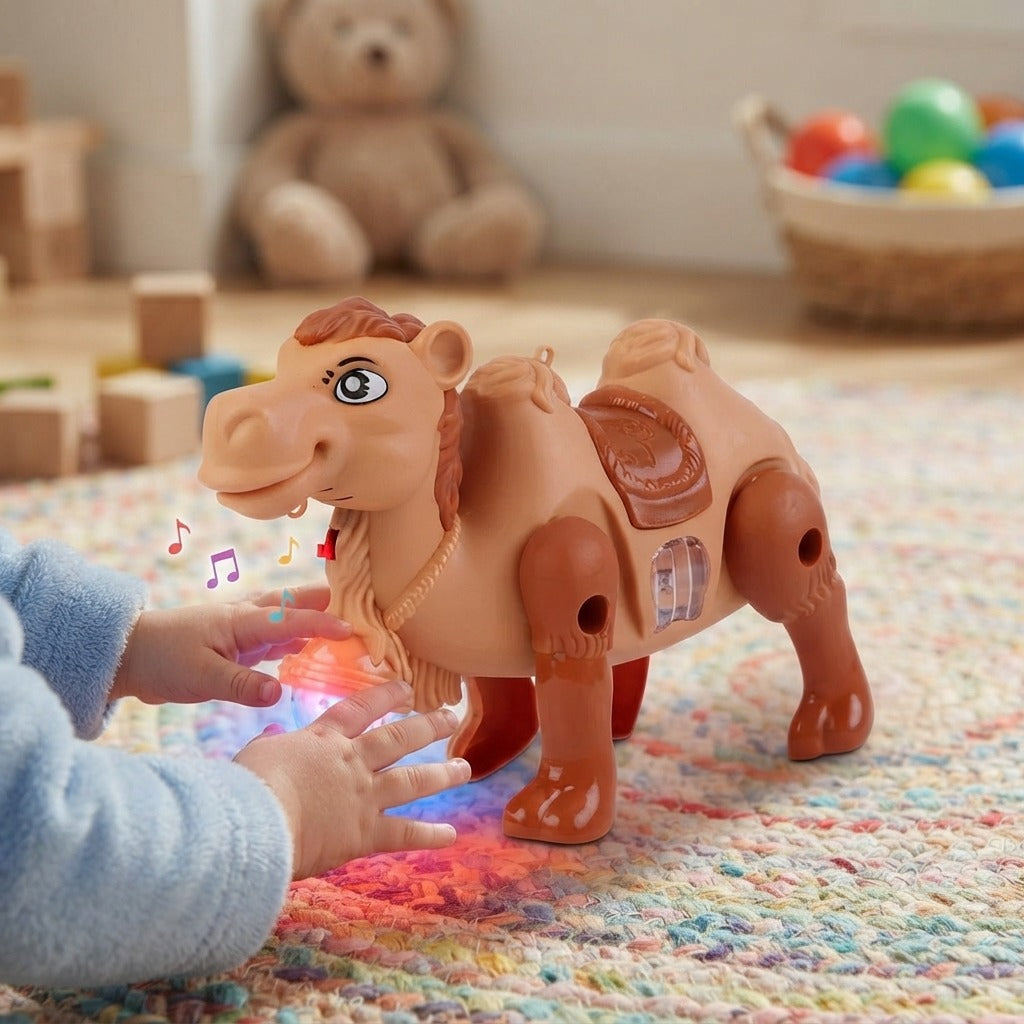 Musical Light-Up Camel Toy – Battery Operated Animal Toy with LED Lights for Kids