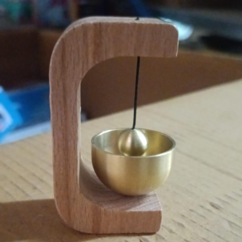 Japanese Style Musical Wooden Doorbell – Brass Bell Door Chime for Shops, Homes & Office Doors