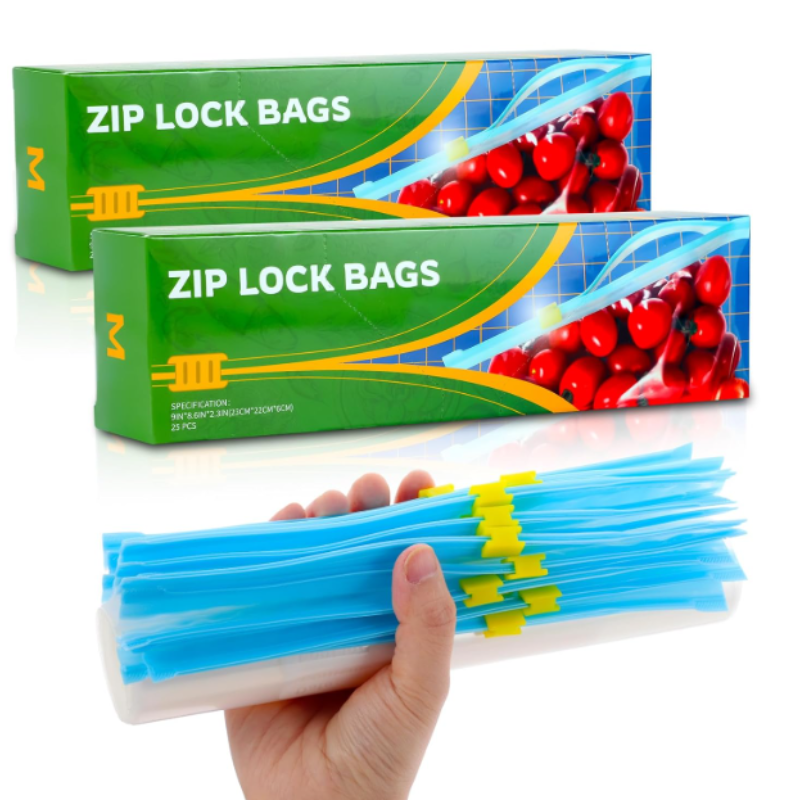 Plastic Standard Food Storage Bags with Zipper Seal – Transparent Reusable Food Pouches (15 Pieces)