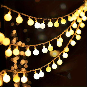 Charming 20 LED Globe String Lights - Frosted White, for Indoor & Outdoor Decor, Perfect for Weddings, Bedrooms, Balconies