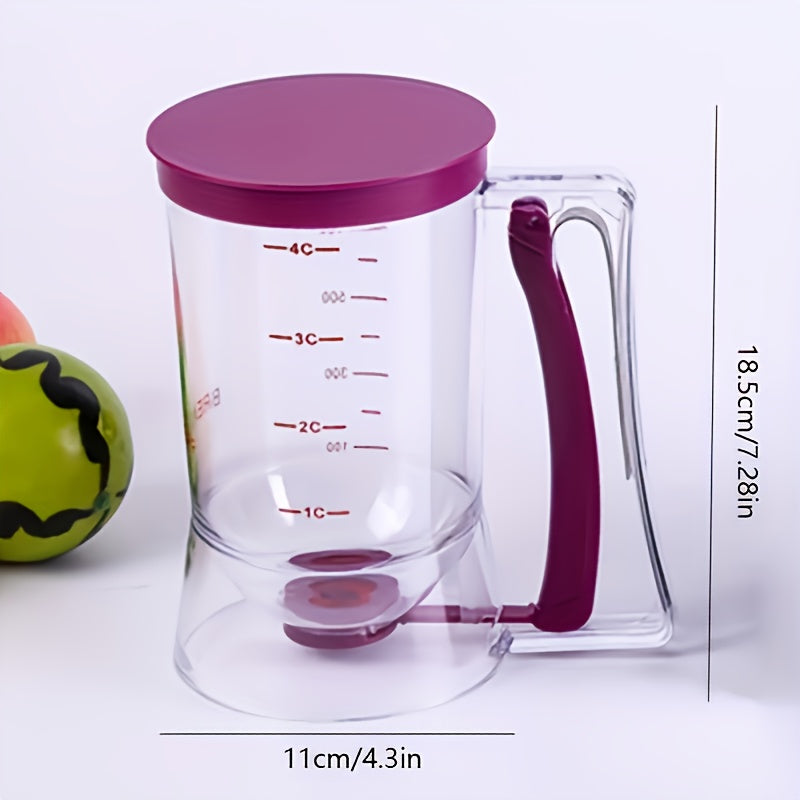 Handheld Batter Dispenser for Cup Cakes, Idli, Dosa, Utappa making, Plastic Measuring Cup Tool (Random Colors)