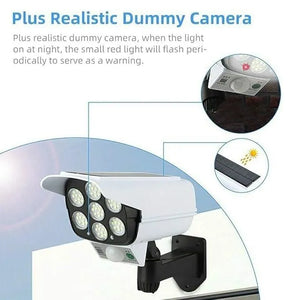 Adjustable camera-shaped solar light with remote and 360° rotation for yard and garden security