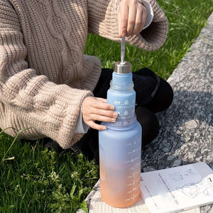 3 Pcs Pack Large Capacity Sports Water Bottles, Durable PC Material, Leak-Proof Lids, Handy Handles, Uncharged, for Outdoor & Indoor Fitness