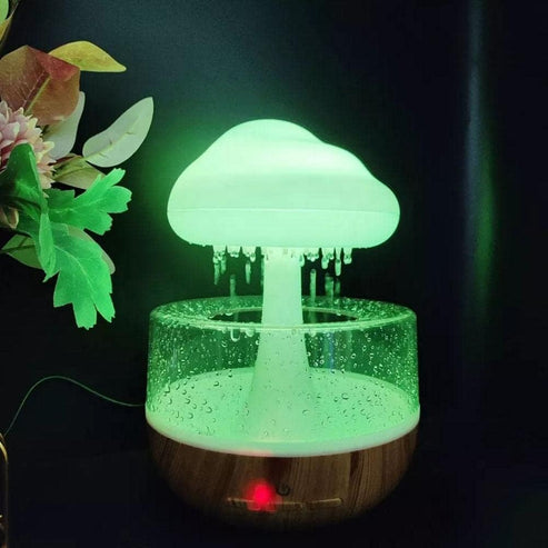 Aesthetic cloud-shaped humidifier with soft mist and color lights for office and personal space