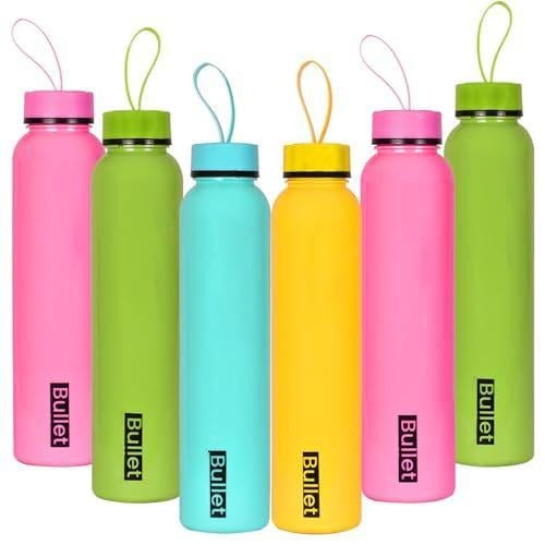 Bullet Colorful 1 Litre Water Bottle – Lightweight & Eco-Friendly – Durable Reusable Plastic Bottle (Random Color-Pack of 1)