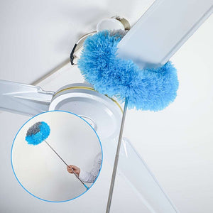 Extendable Fan Duster with Telescopic Pole, Textile Dust Brush for Ceiling and Fan Cleaning, Universal Fit, Colorful RV Cleaning Tool